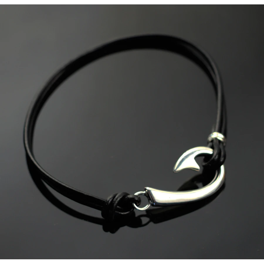 Fishermans Hook Bracelet in Sterling Silver with 14kyg Roping  Tommy J  Designer Jewelry